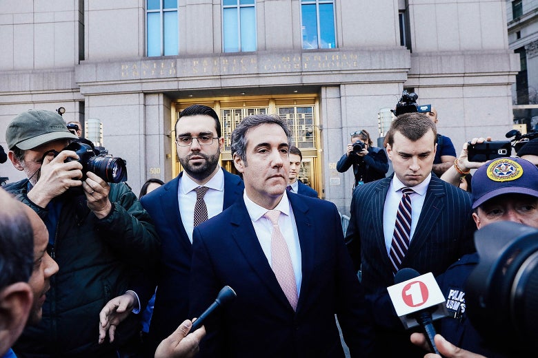 Michael Cohen leaves the United States District Court Southern District of New York on April 26 in New York City.